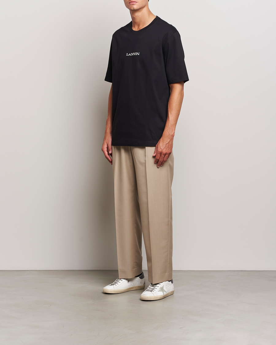 Herr | T-Shirts | Lanvin | Embroidered Logo T-Shirt Black