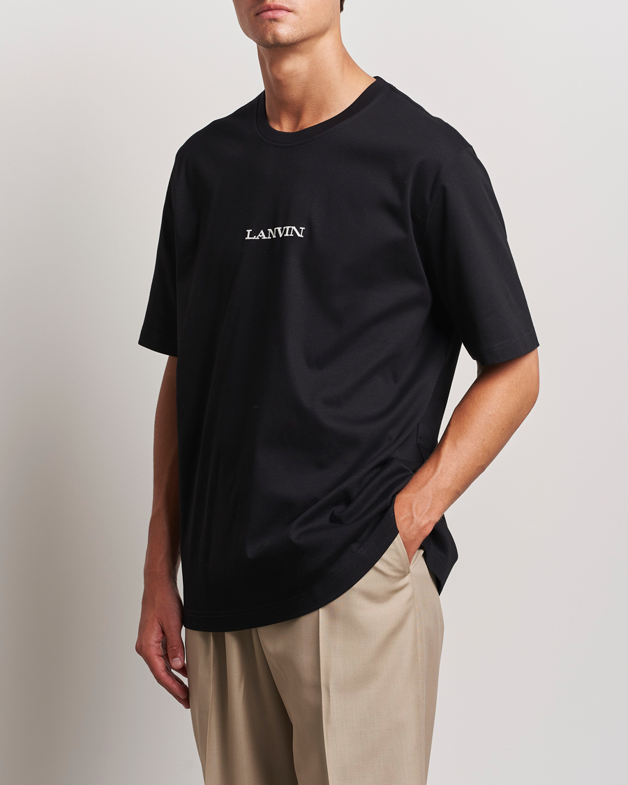 Herr | T-Shirts | Lanvin | Embroidered Logo T-Shirt Black