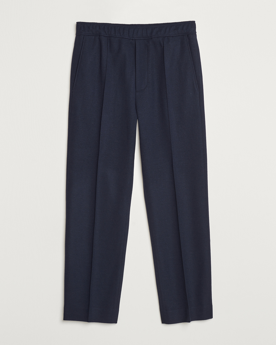 Herr | Byxor | Lanvin | Wool Drawstring Trousers Navy