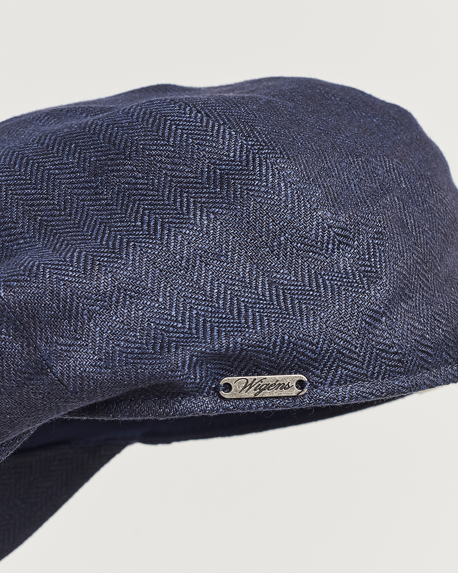 Herr | Hattar & kepsar | Wigéns | Newsboy Classic Linen Herringbone Cap Navy