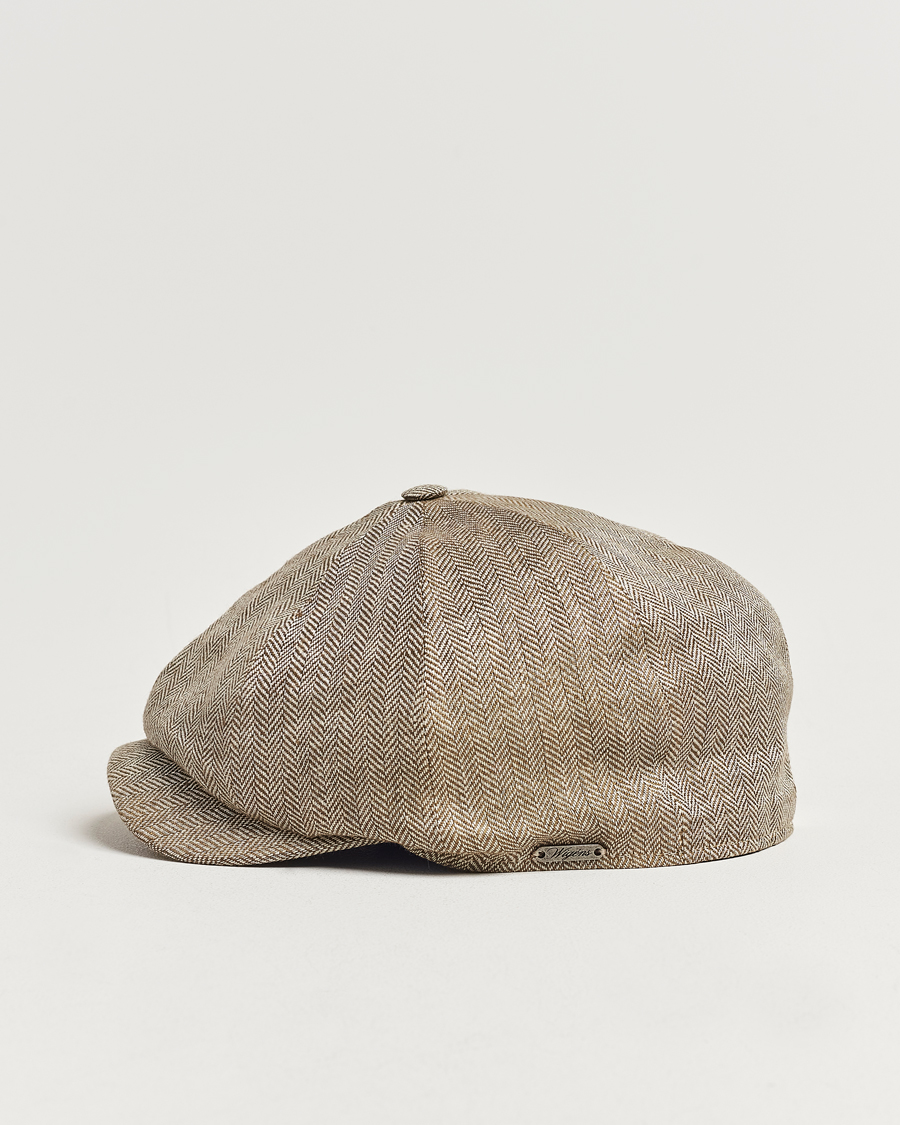 Herre | Sixpence | Wigéns | Newsboy Classic Linen Cap Beige