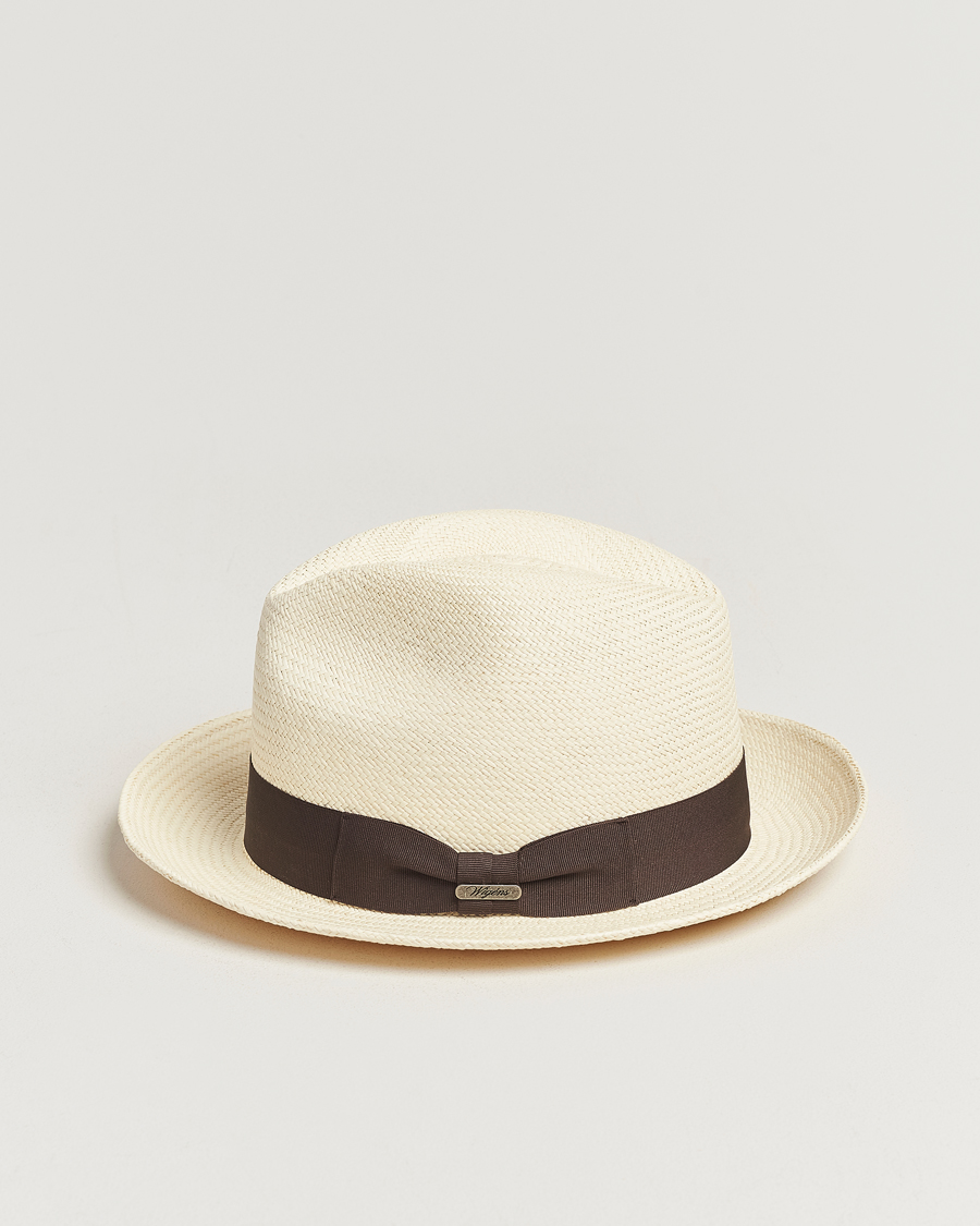 Herr | Wigéns | Wigéns | Trilby Panama Hat White/Dark Brown