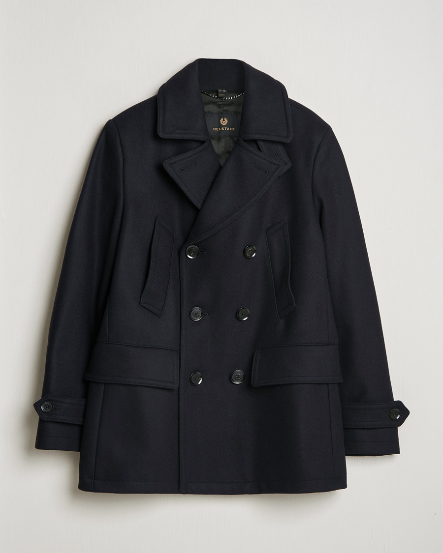 Herr | Jackor | Belstaff | Milford Wool Peacoat Ink Blue