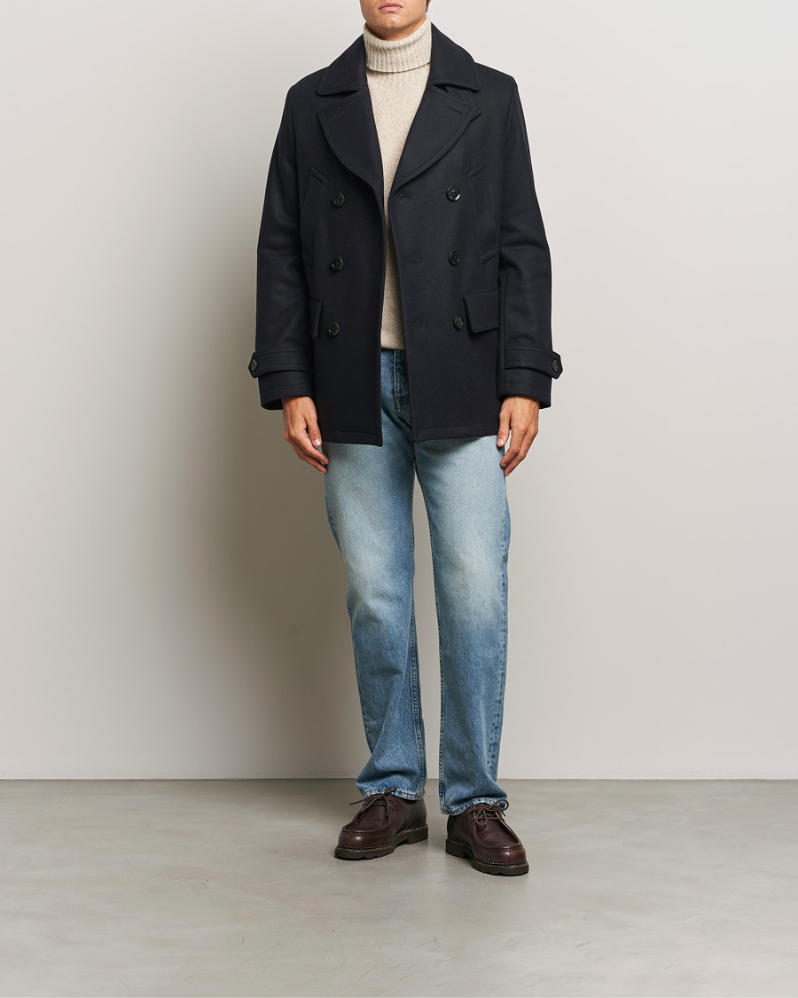 Herr | Jackor | Belstaff | Milford Wool Peacoat Ink Blue