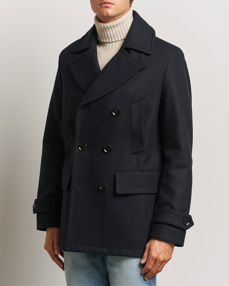 Herr | Jackor | Belstaff | Milford Wool Peacoat Ink Blue