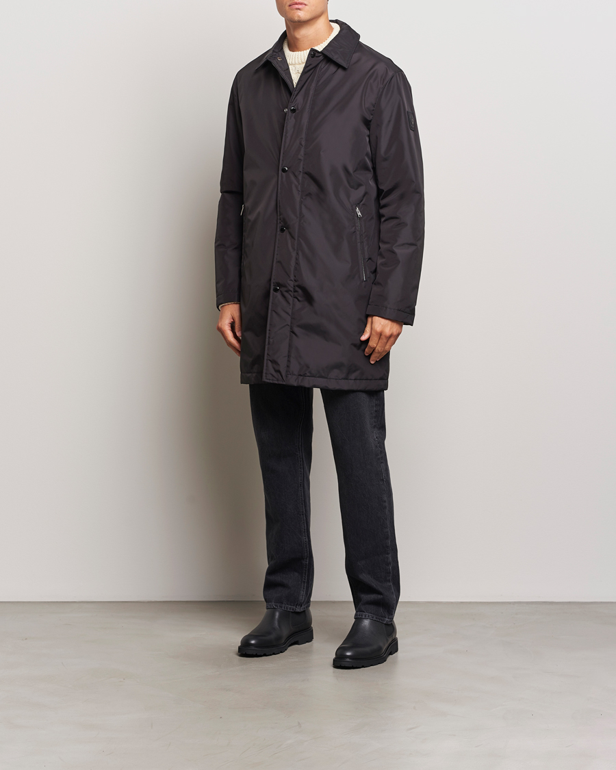 Herr | Jackor | Belstaff | Drill Padded Nylon Coat Black