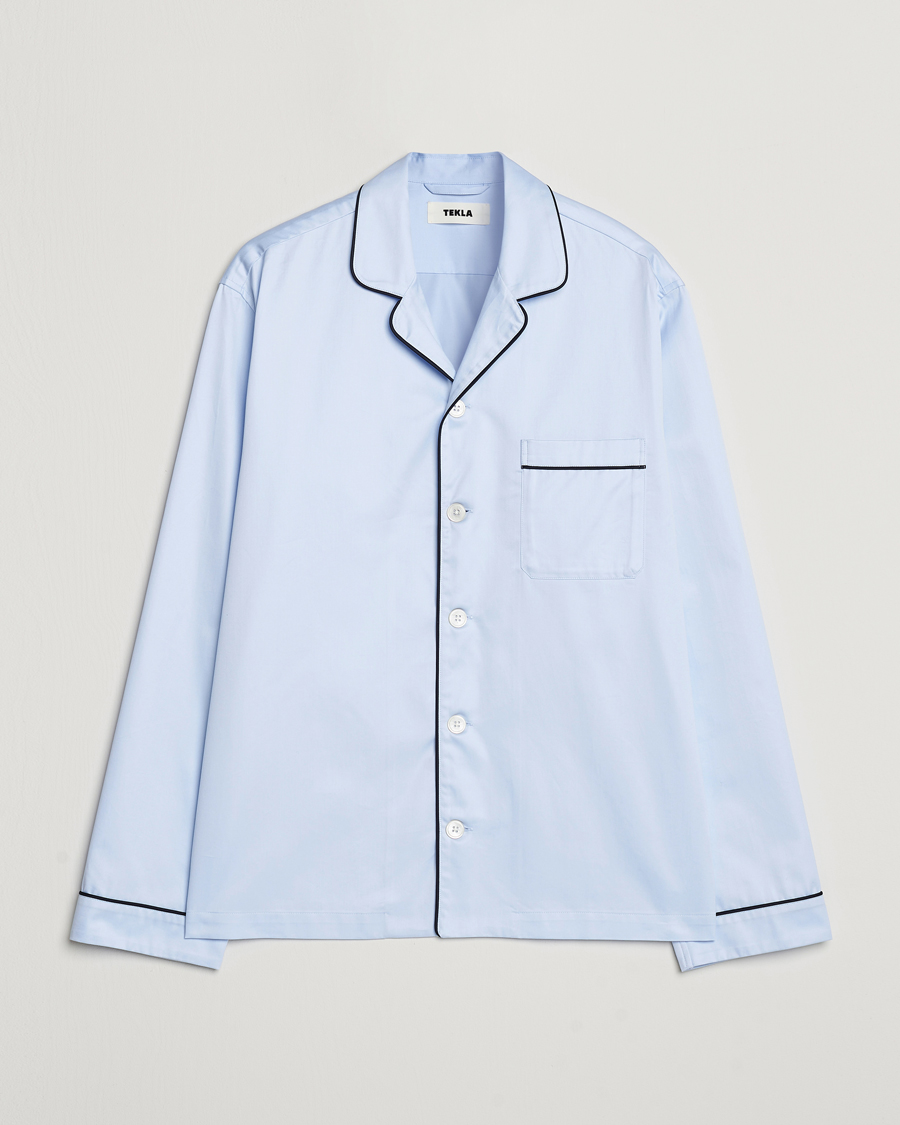 Herr | Pyjamas & Morgonrockar | Tekla | Sateen Pyjama Shirt Bellhop Blue