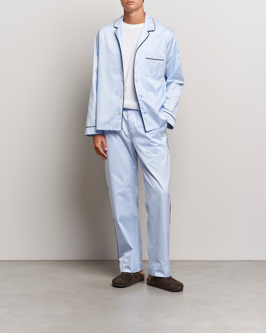 Herr | Pyjamas & Morgonrockar | Tekla | Sateen Pyjama Shirt Bellhop Blue