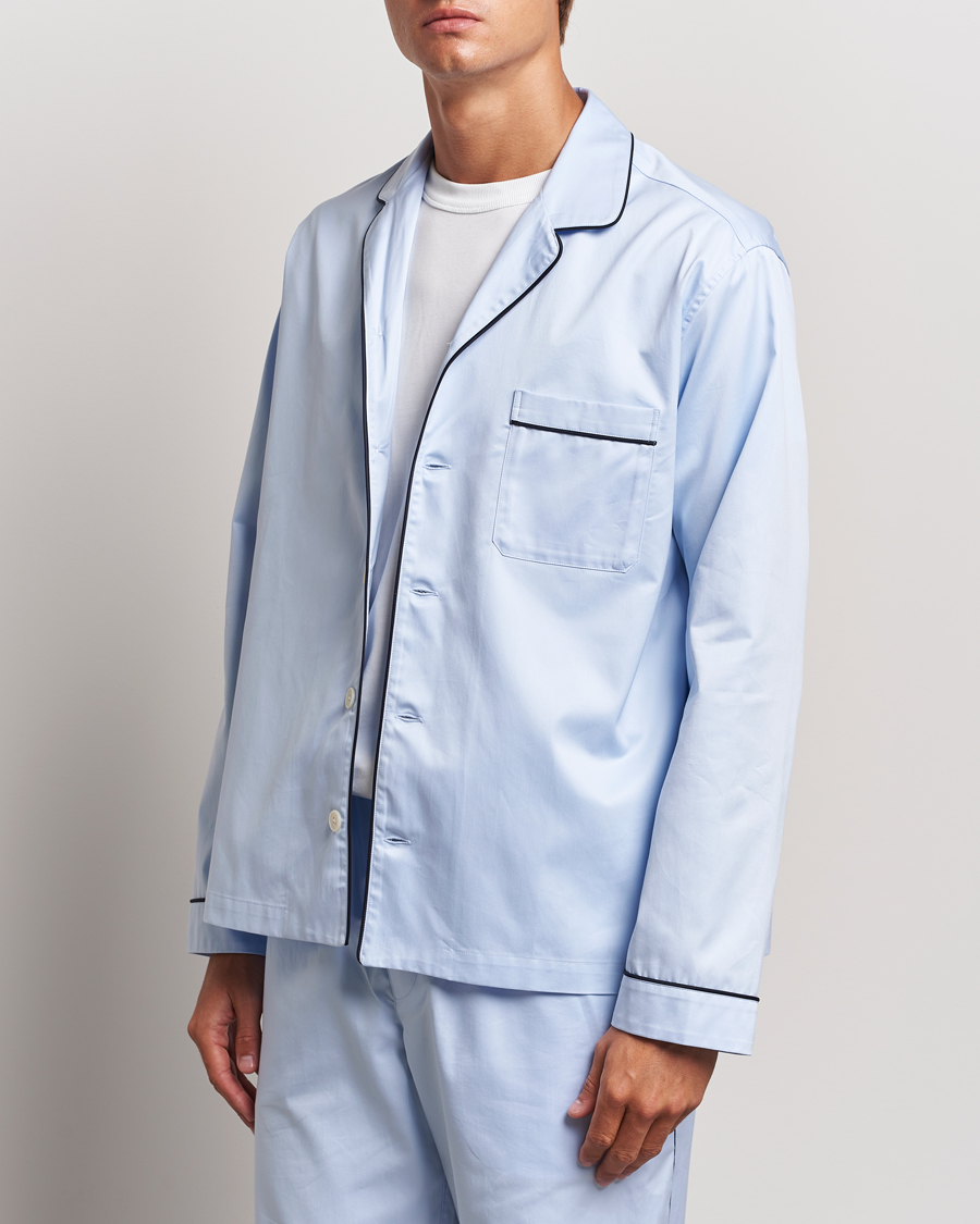Herr | Pyjamas & Morgonrockar | Tekla | Sateen Pyjama Shirt Bellhop Blue