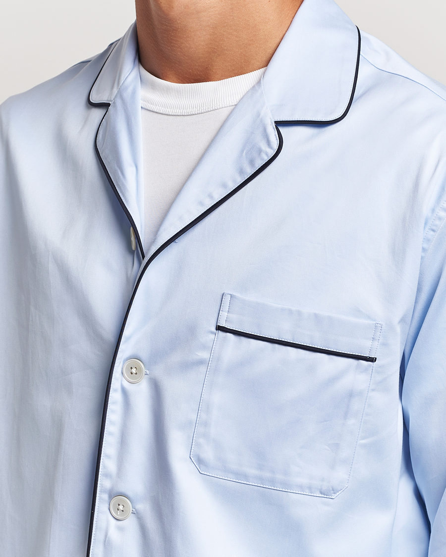 Herr | Pyjamas & Morgonrockar | Tekla | Sateen Pyjama Shirt Bellhop Blue