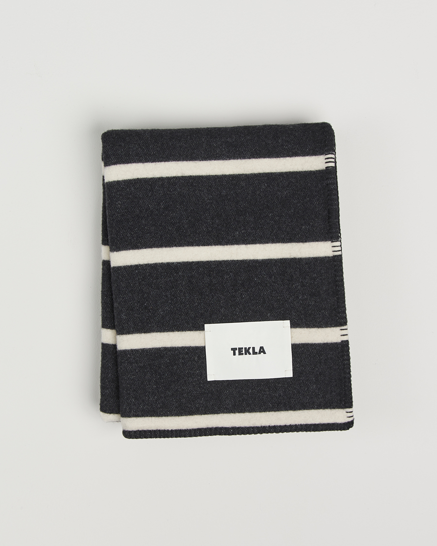 Herr | Textilier | Tekla | Lambswool Blanket Starling Stripes
