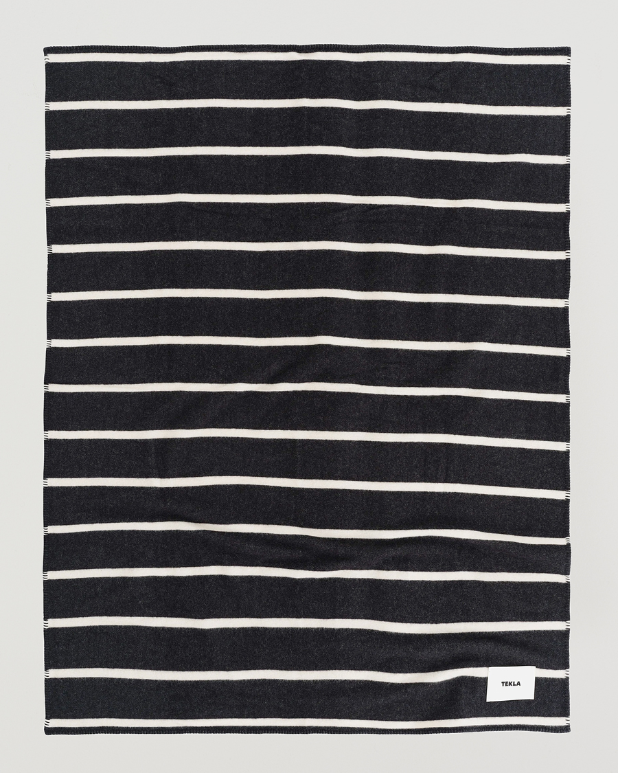 Herr | Textilier | Tekla | Lambswool Blanket Starling Stripes