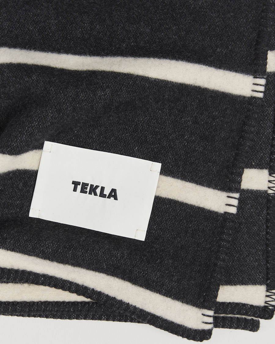 Herr | Textilier | Tekla | Lambswool Blanket Starling Stripes