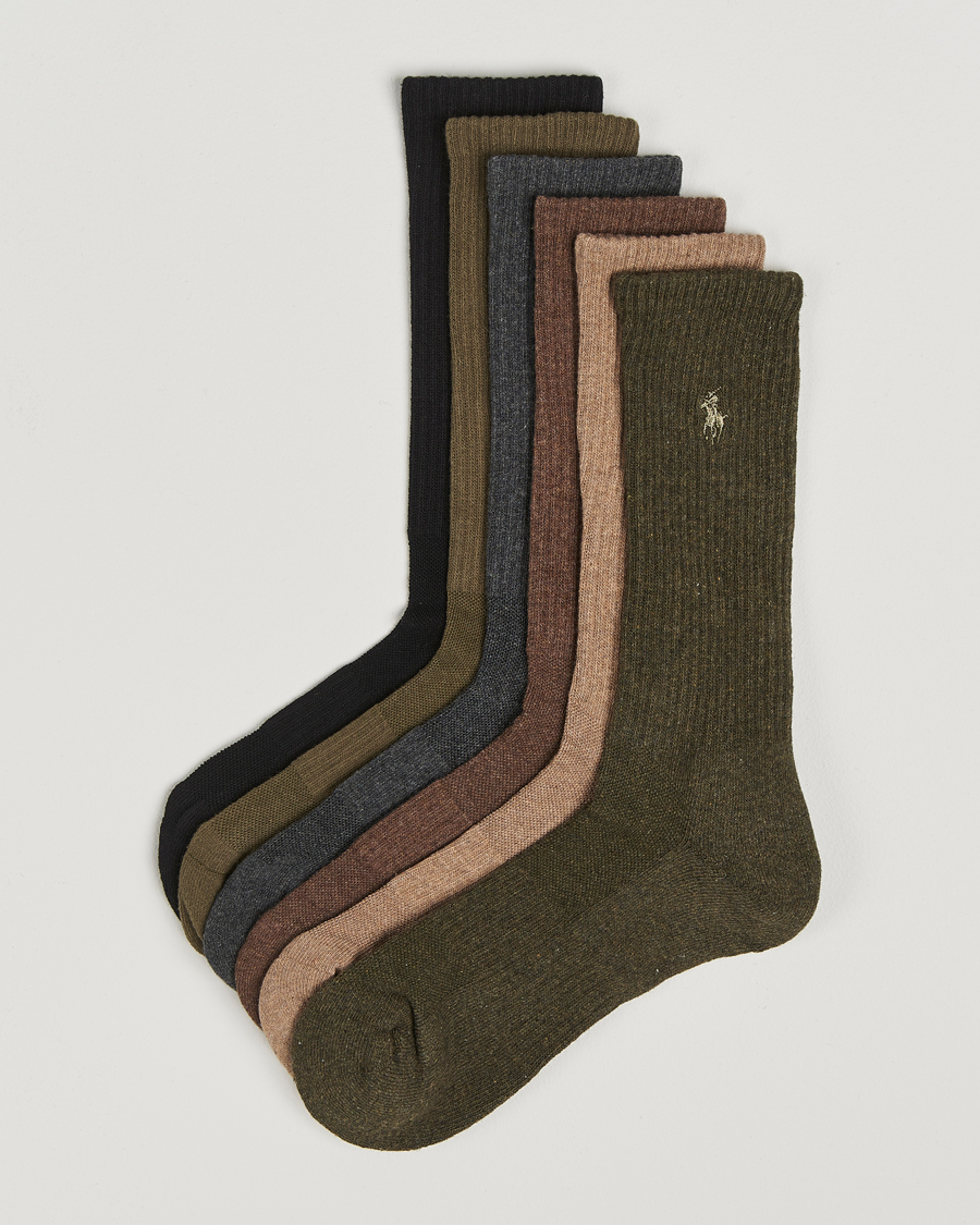 Herr | Underkläder | Polo Ralph Lauren | Polo Ralph Lauren6-Pack Performance Crew SocksBrown