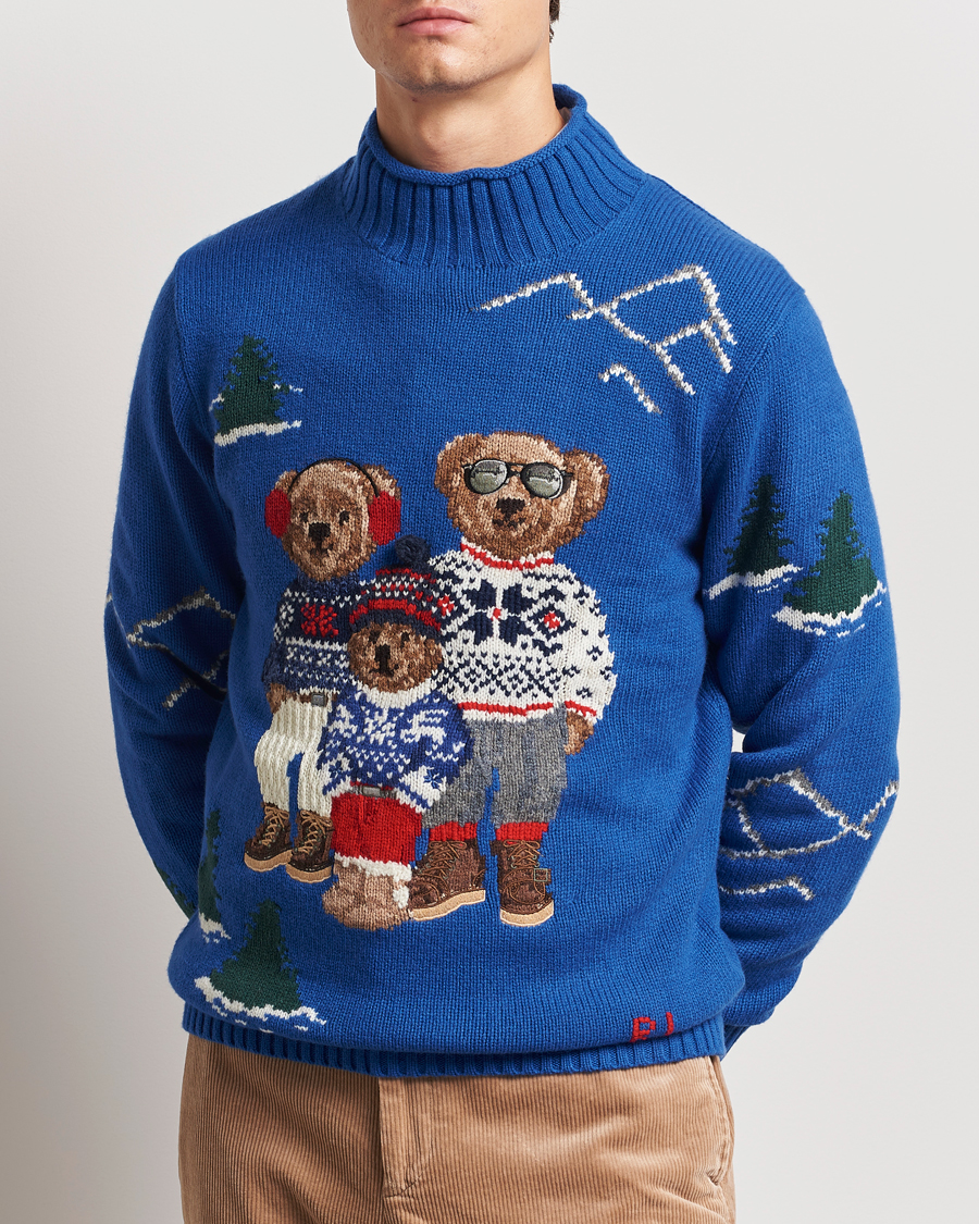 Herr | Tröjor | Polo Ralph Lauren | Family Bear Knitted Polo Heritage Royal