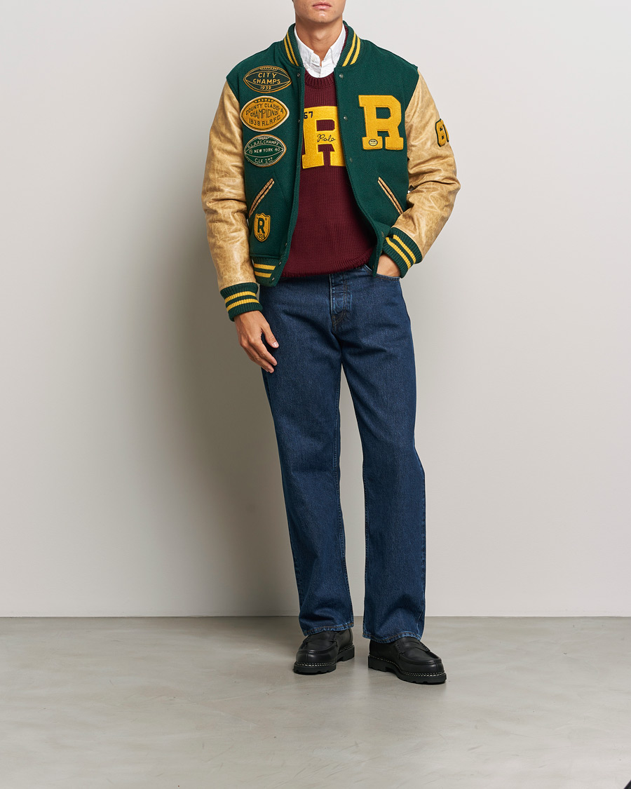Herr | Jackor | Polo Ralph Lauren | Varsity Leather Bomber Moss Agate