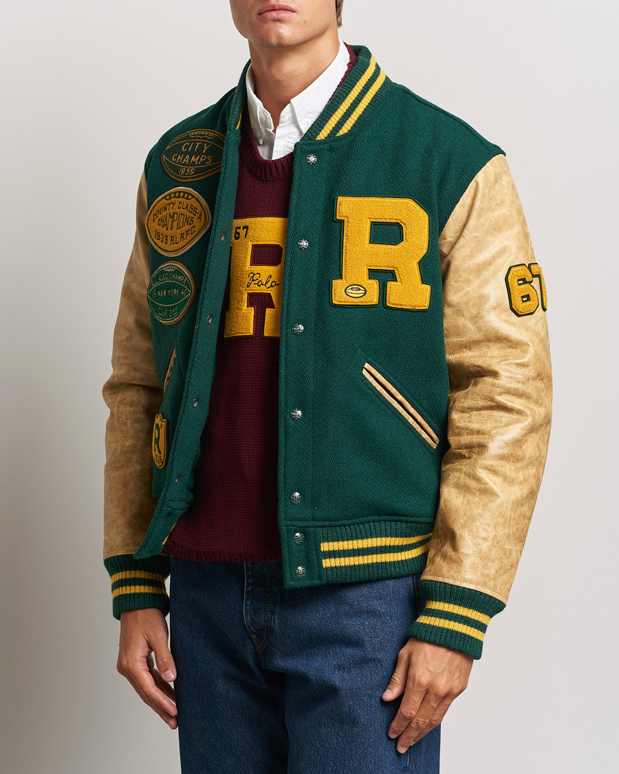 Herr | Jackor | Polo Ralph Lauren | Varsity Leather Bomber Moss Agate
