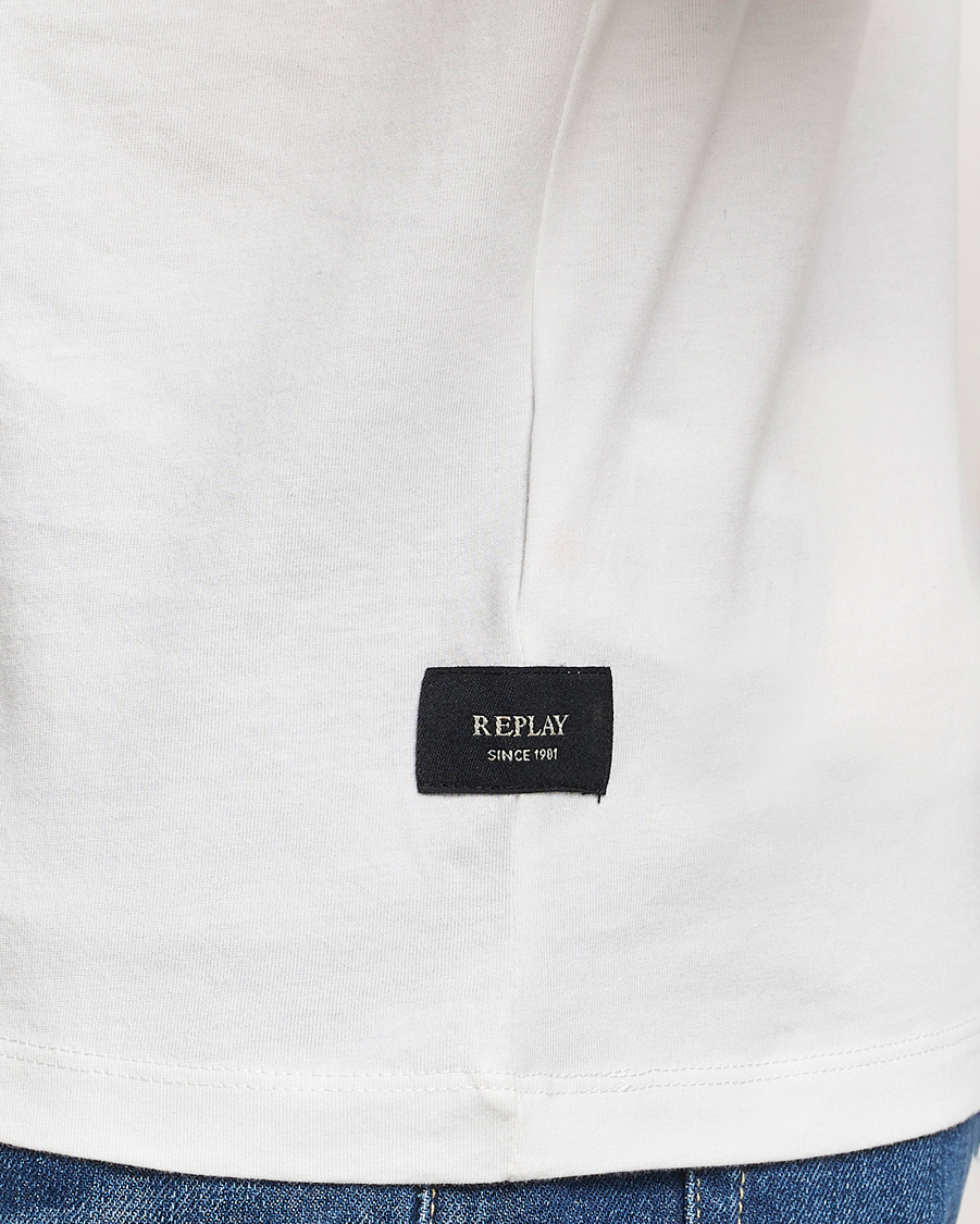 Herr | T-Shirts | Replay | Tonal Logo Crew Neck T-Shirt Off White