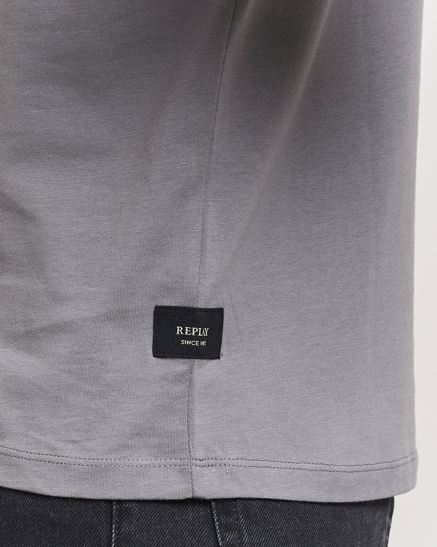 Herr | T-Shirts | Replay | Tonal Logo Crew Neck T-Shirt Dark Grey