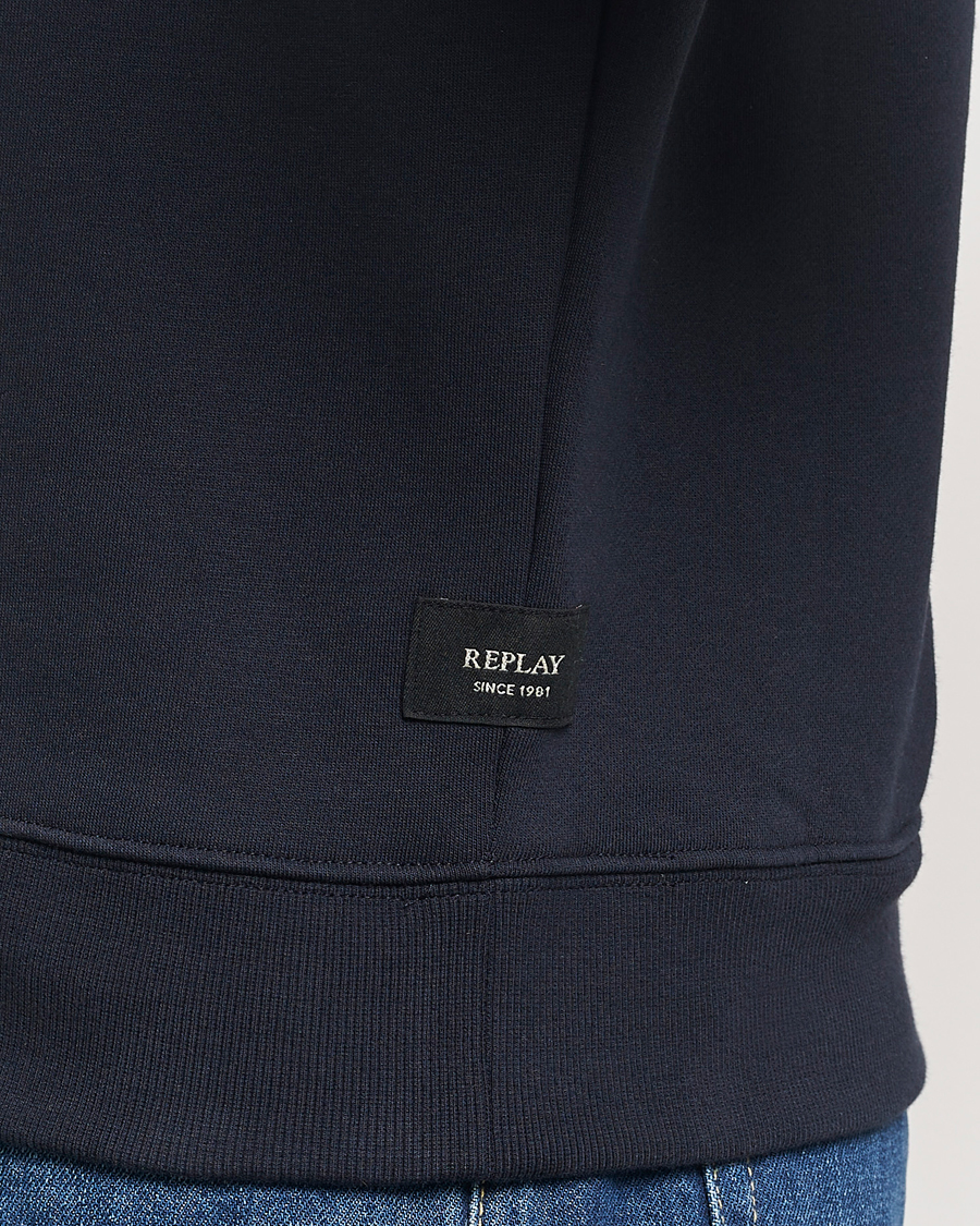 Herr | Tröjor | Replay | Tonal Logo Crew Neck Sweatshirt Navy