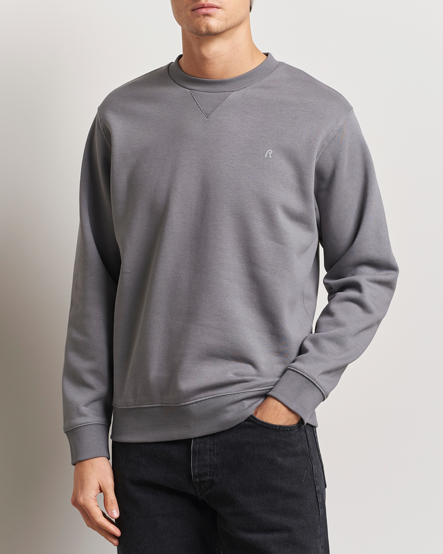 Herr | Tröjor | Replay | Tonal Logo Crew Neck Sweatshirt Dark Grey