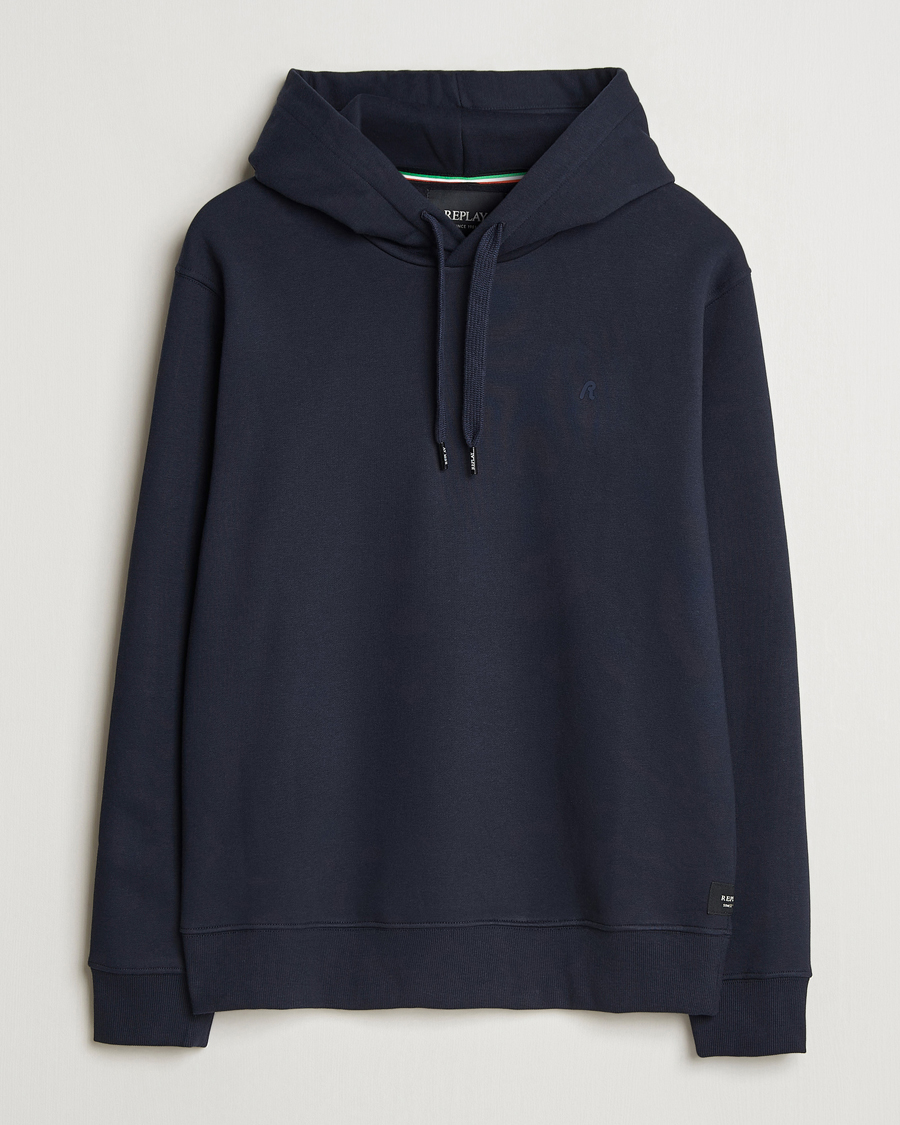 Herr | Tröjor | Replay | Tonal Logo Hoodie Navy