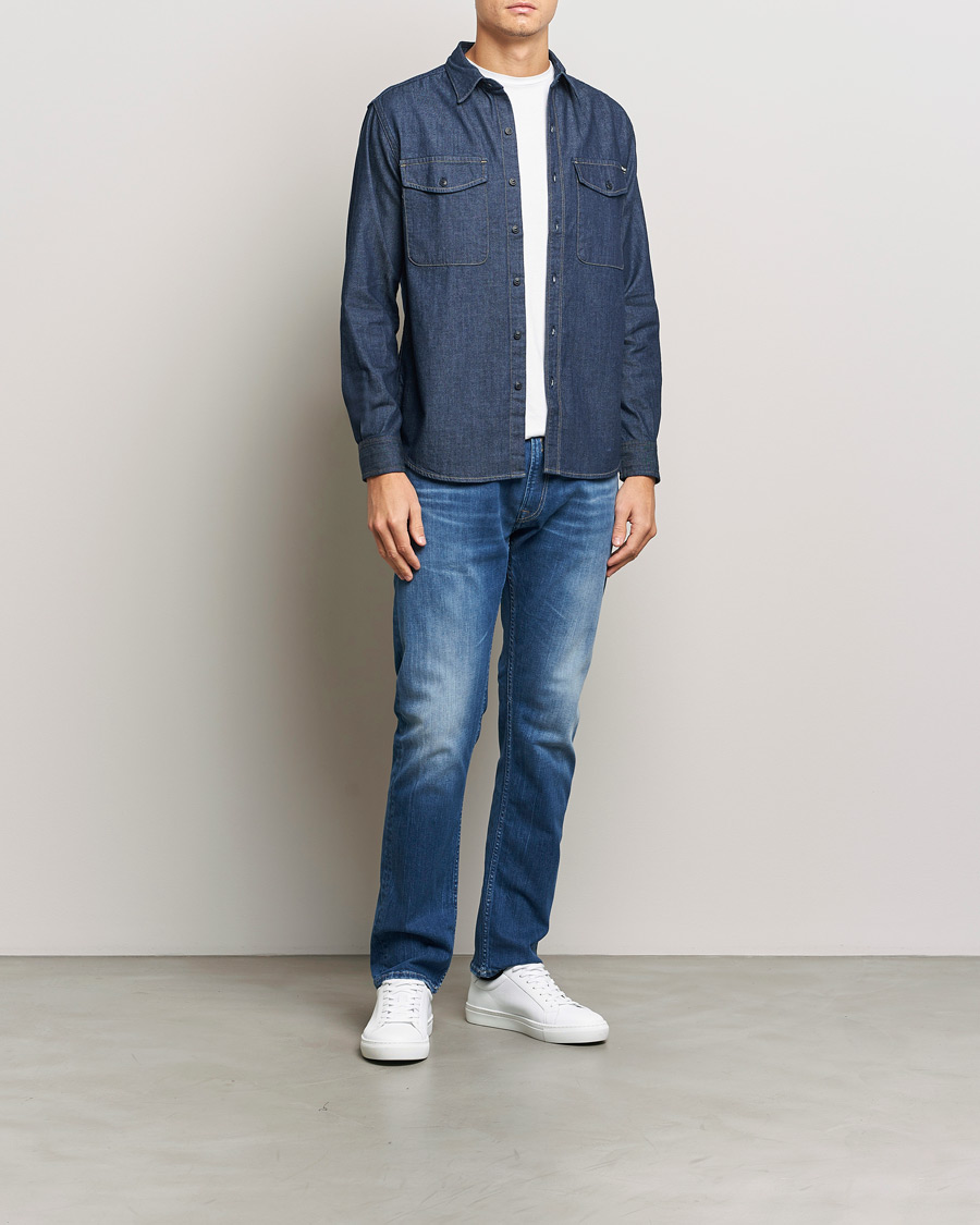 Herr | Skjortor | Replay | Denim Shirt Dark Blue
