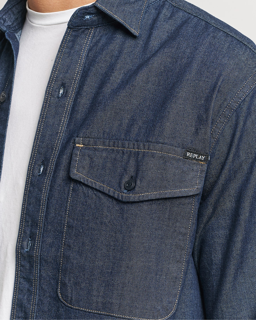 Herr | Skjortor | Replay | Denim Shirt Dark Blue