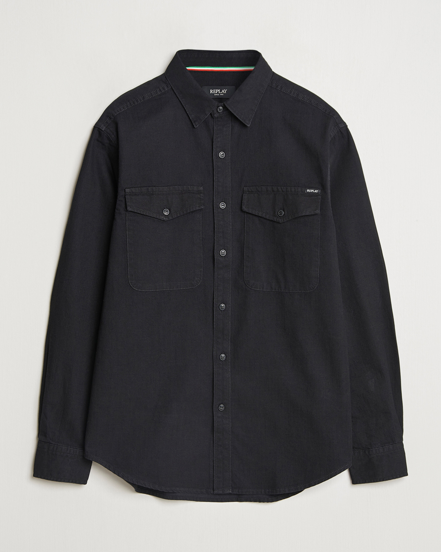 Herr | Skjortor | Replay | Denim Shirt Washed Black