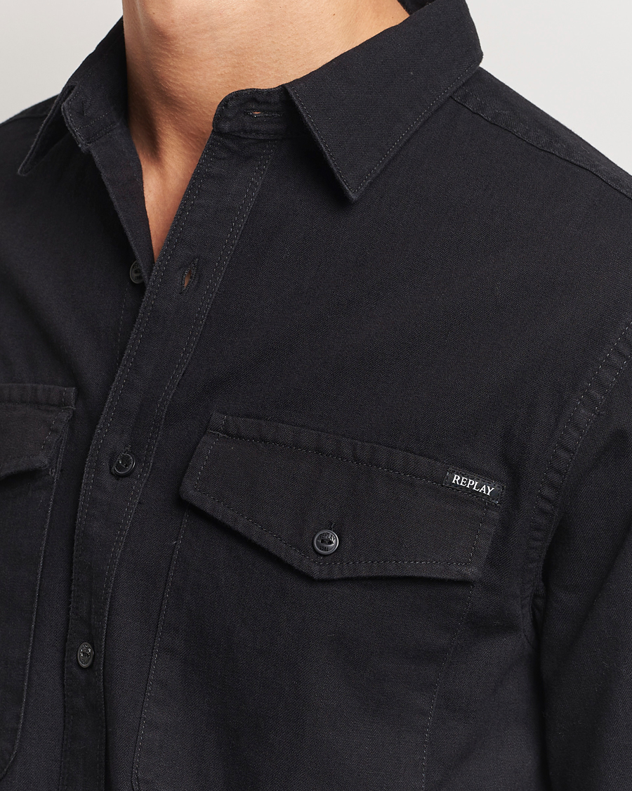 Herr | Skjortor | Replay | Denim Shirt Washed Black