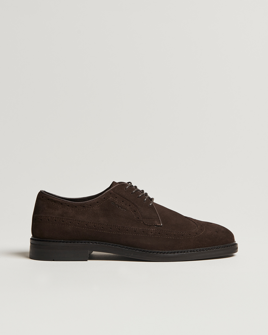 Herr | GANT Bidford Suede Brogues Ebony Brown | GANT | Bidford Suede Brogues Ebony Brown