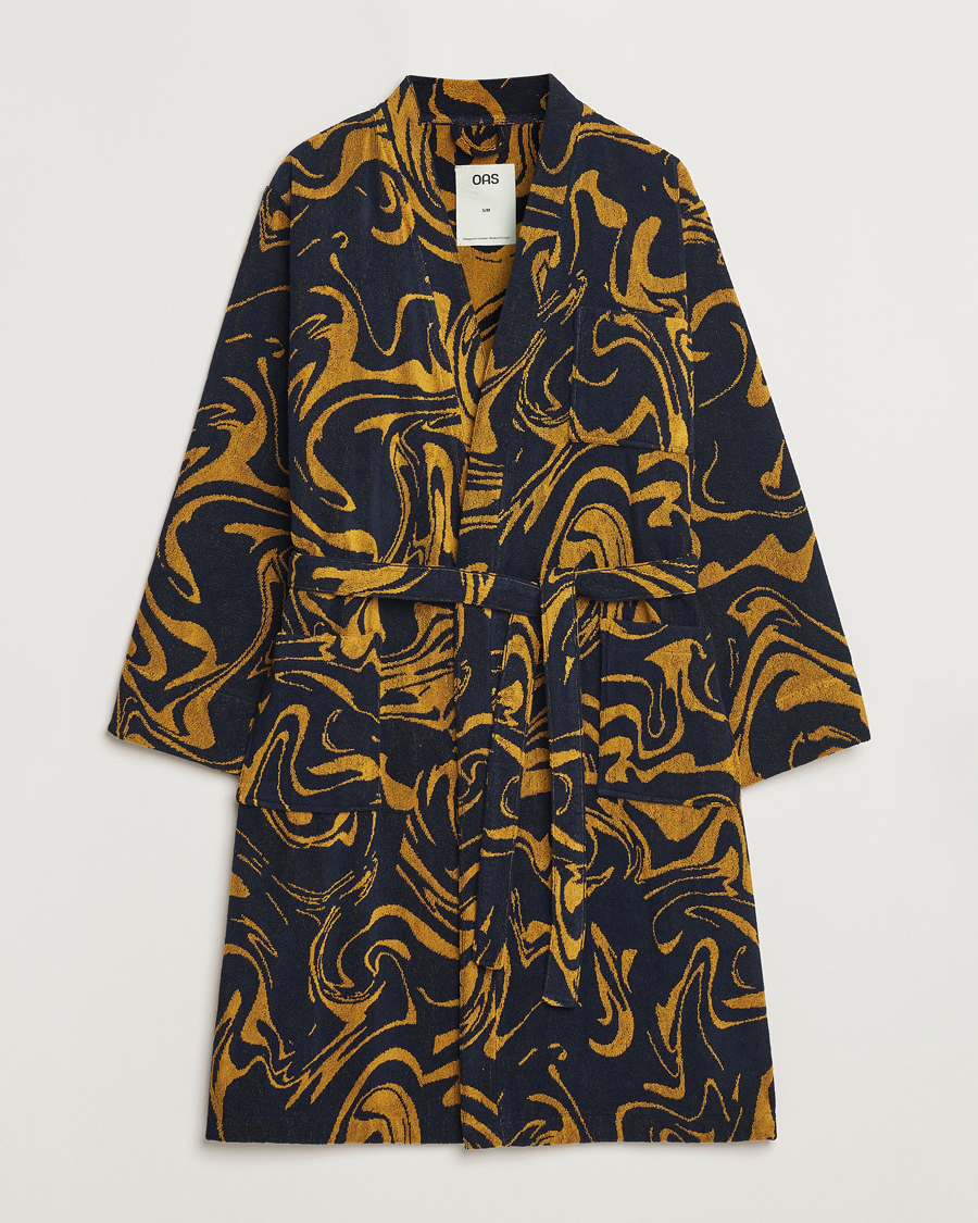 Herr | Pyjamas & Morgonrockar | OAS | Marble Robe Black/Yellow