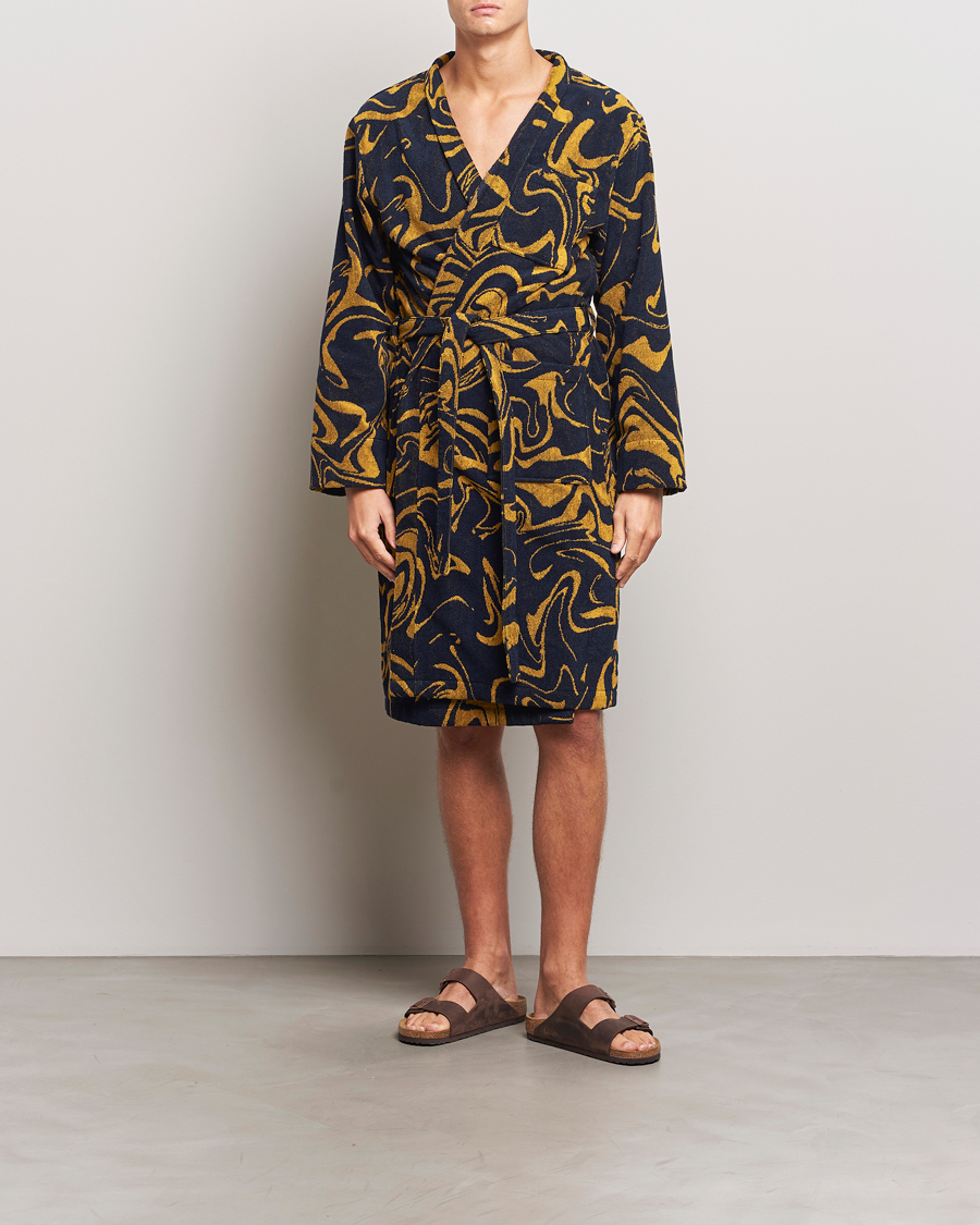 Herr | Pyjamas & Morgonrockar | OAS | Marble Robe Black/Yellow