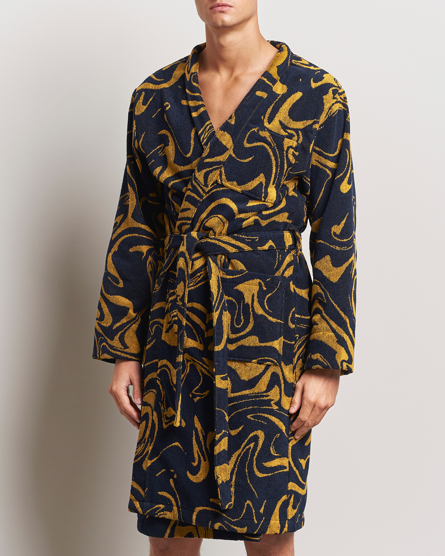 Herr | Pyjamas & Morgonrockar | OAS | Marble Robe Black/Yellow
