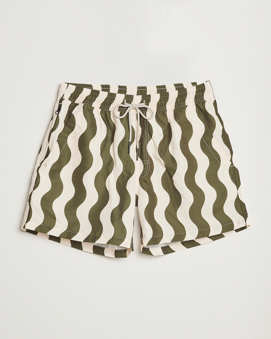 Herr | Badbyxor | OAS | Forest Waver Swim Shorts Green/White