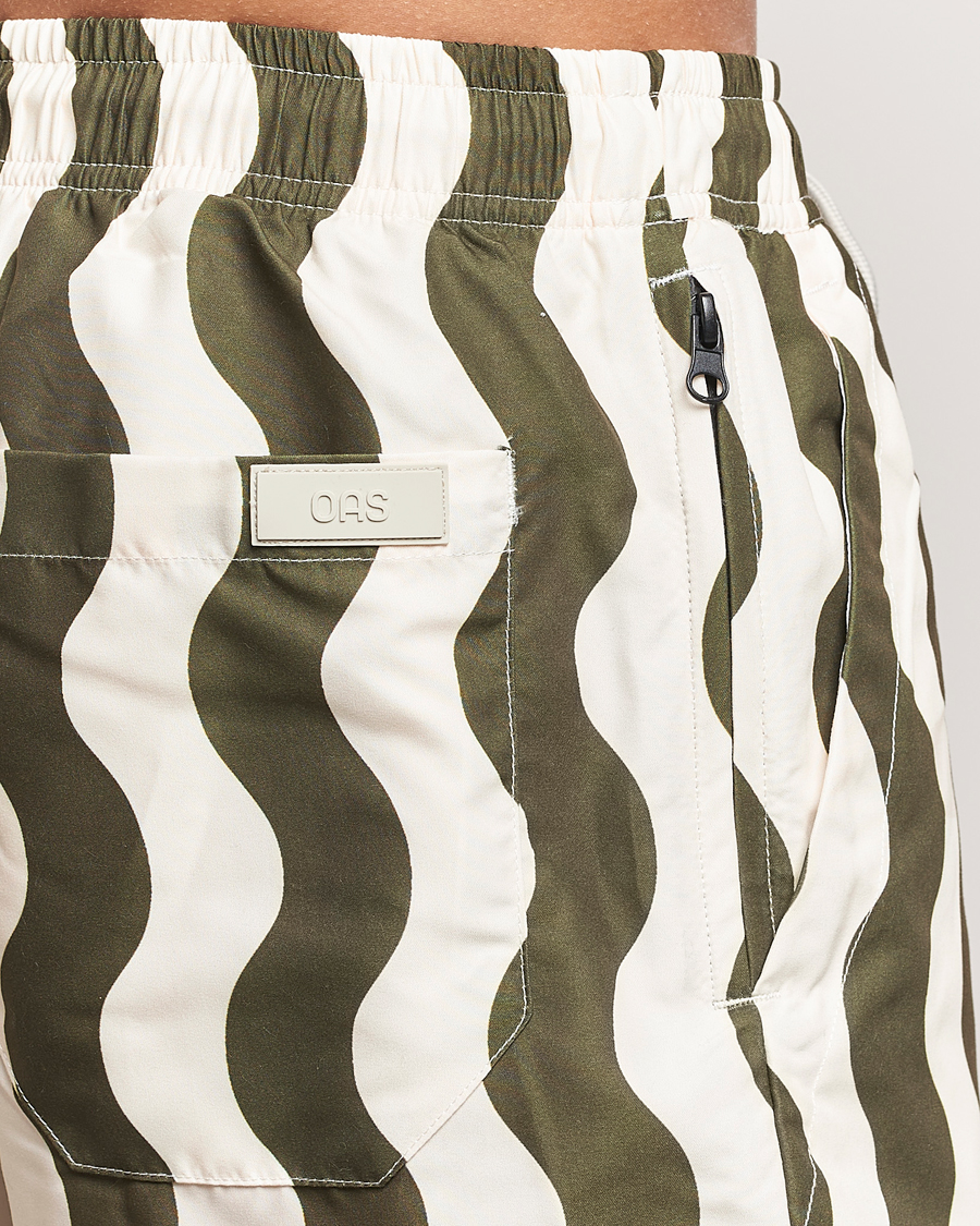 Herr | Badbyxor | OAS | Forest Waver Swim Shorts Green/White