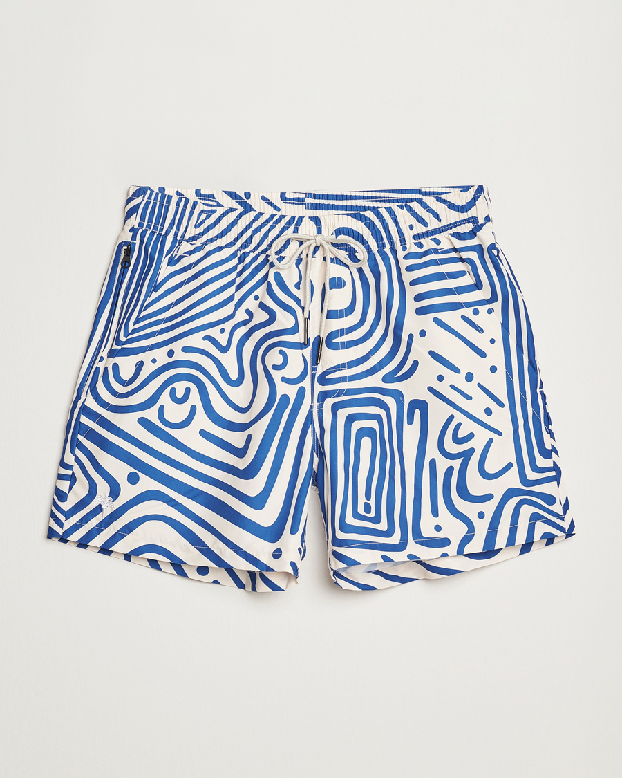 Herr | Badbyxor | OAS | Eldovado Swim Shorts Blue/White