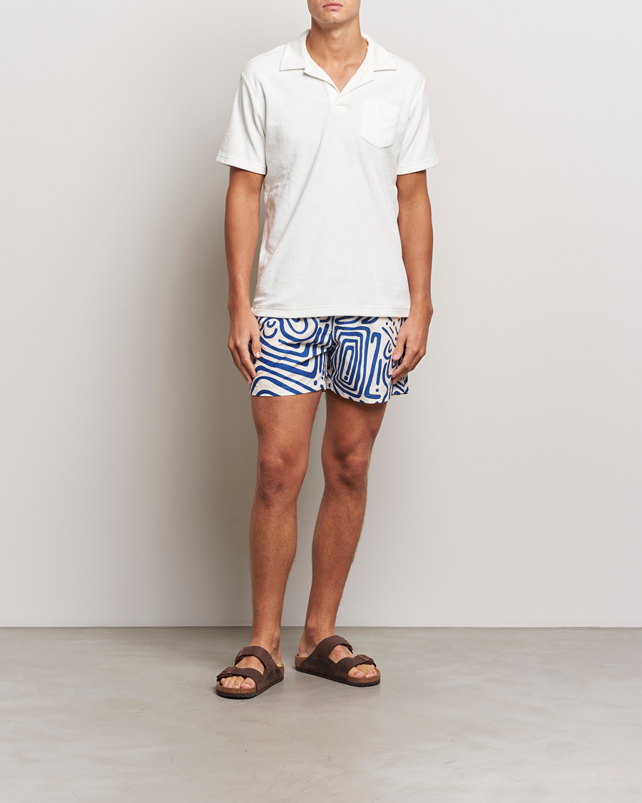 Herr | Badbyxor | OAS | Eldovado Swim Shorts Blue/White
