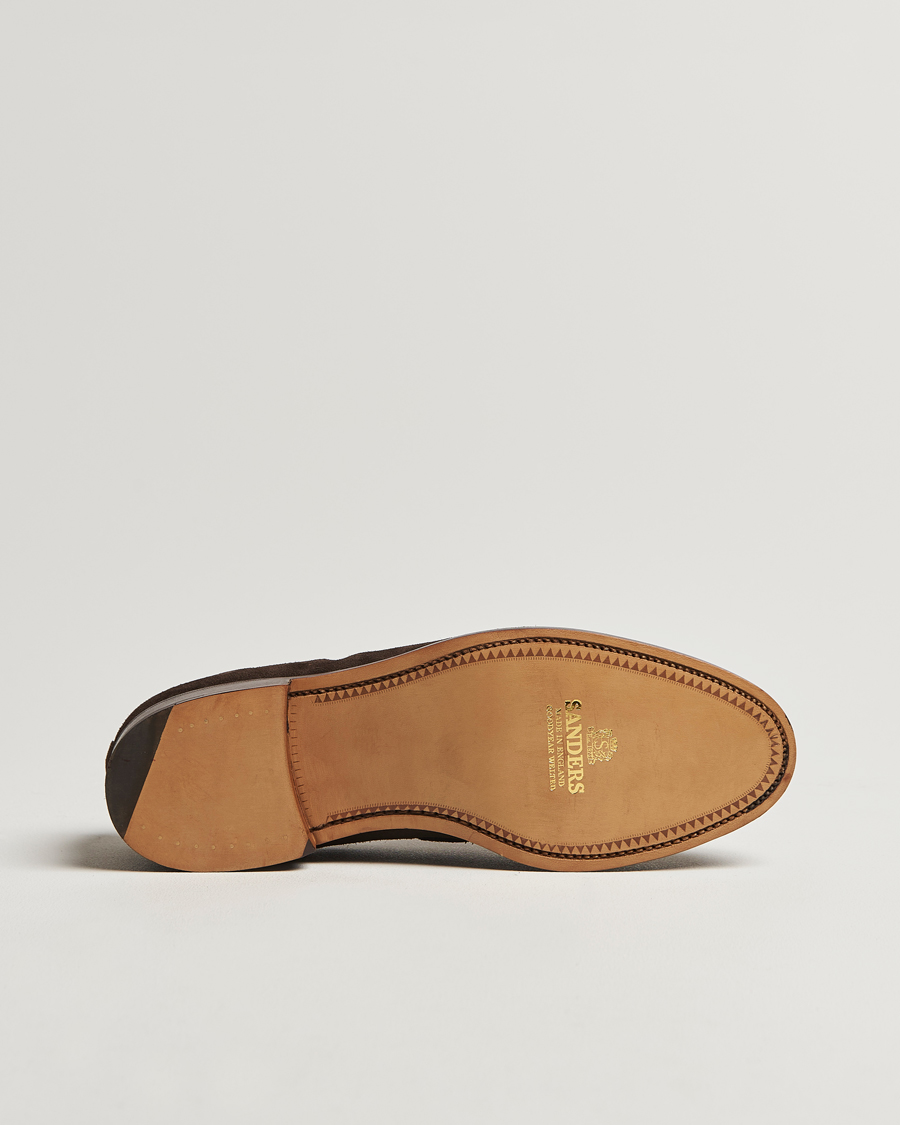 Herr | Sanders Finschley Suede Tassel Loafer Chocolate | Sanders | Finschley Suede Tassel Loafer Chocolate