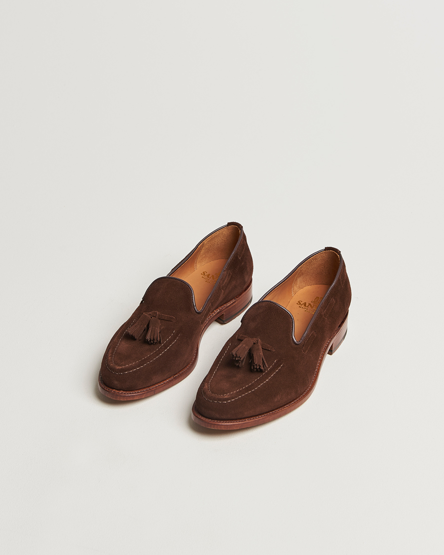 Herr | Sanders Finschley Suede Tassel Loafer Polo Snuff | Sanders | Finschley Suede Tassel Loafer Polo Snuff