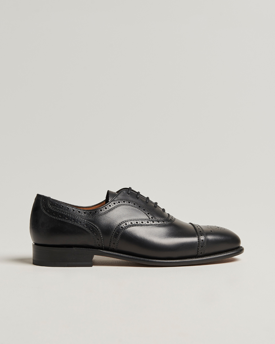 Herr | Sanders Moorgate Calf Semi Brogue Oxford Black | Sanders | Moorgate Calf Semi Brogue Oxford Black