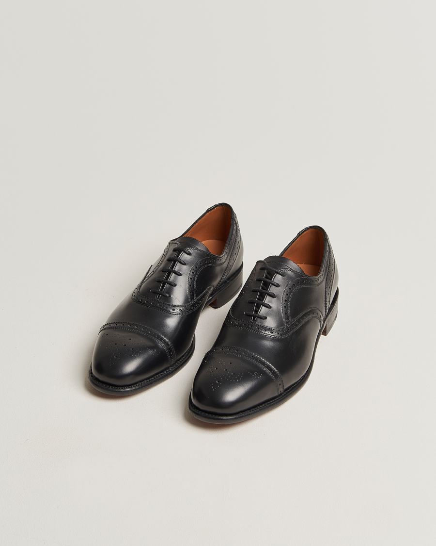 Herr | Sanders Moorgate Calf Semi Brogue Oxford Black | Sanders | Moorgate Calf Semi Brogue Oxford Black