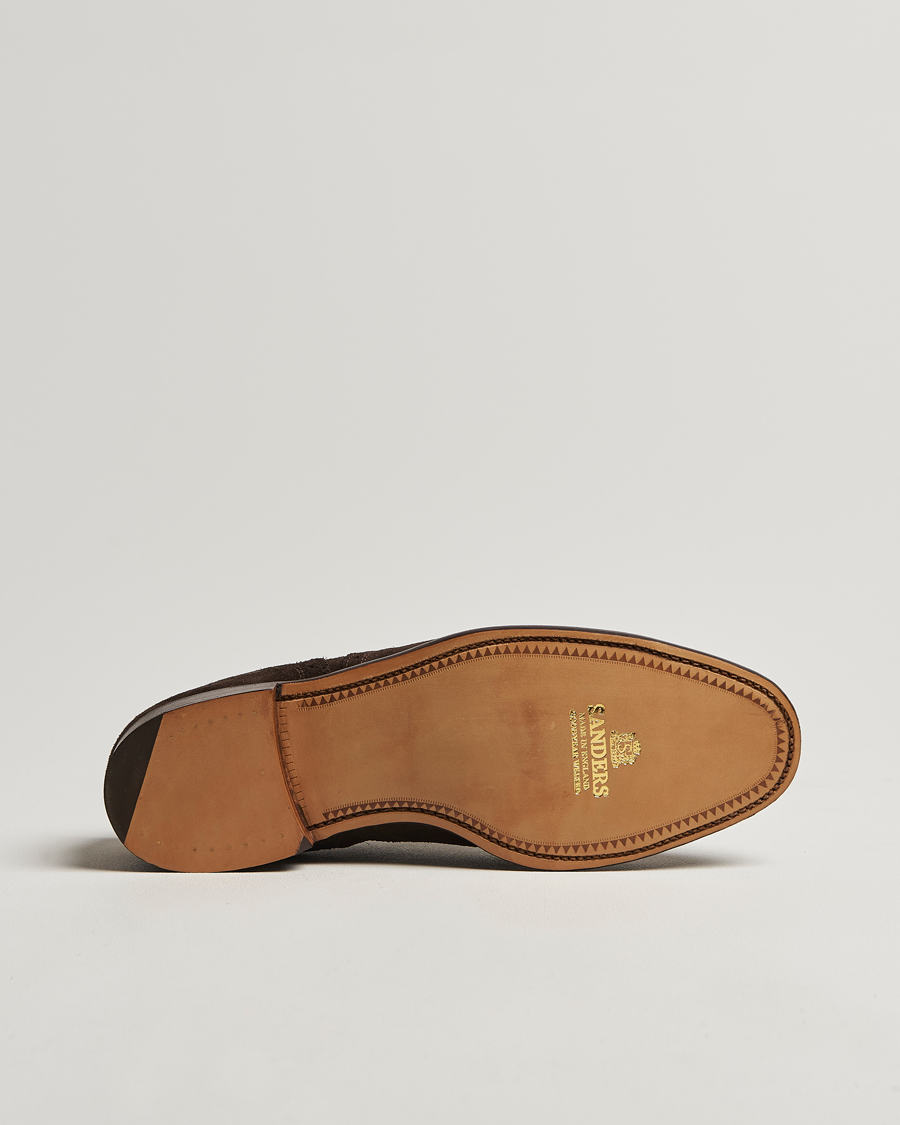 Herr | Sanders Moorgate Suede Semi Brogue Chocolate | Sanders | Moorgate Suede Semi Brogue Chocolate