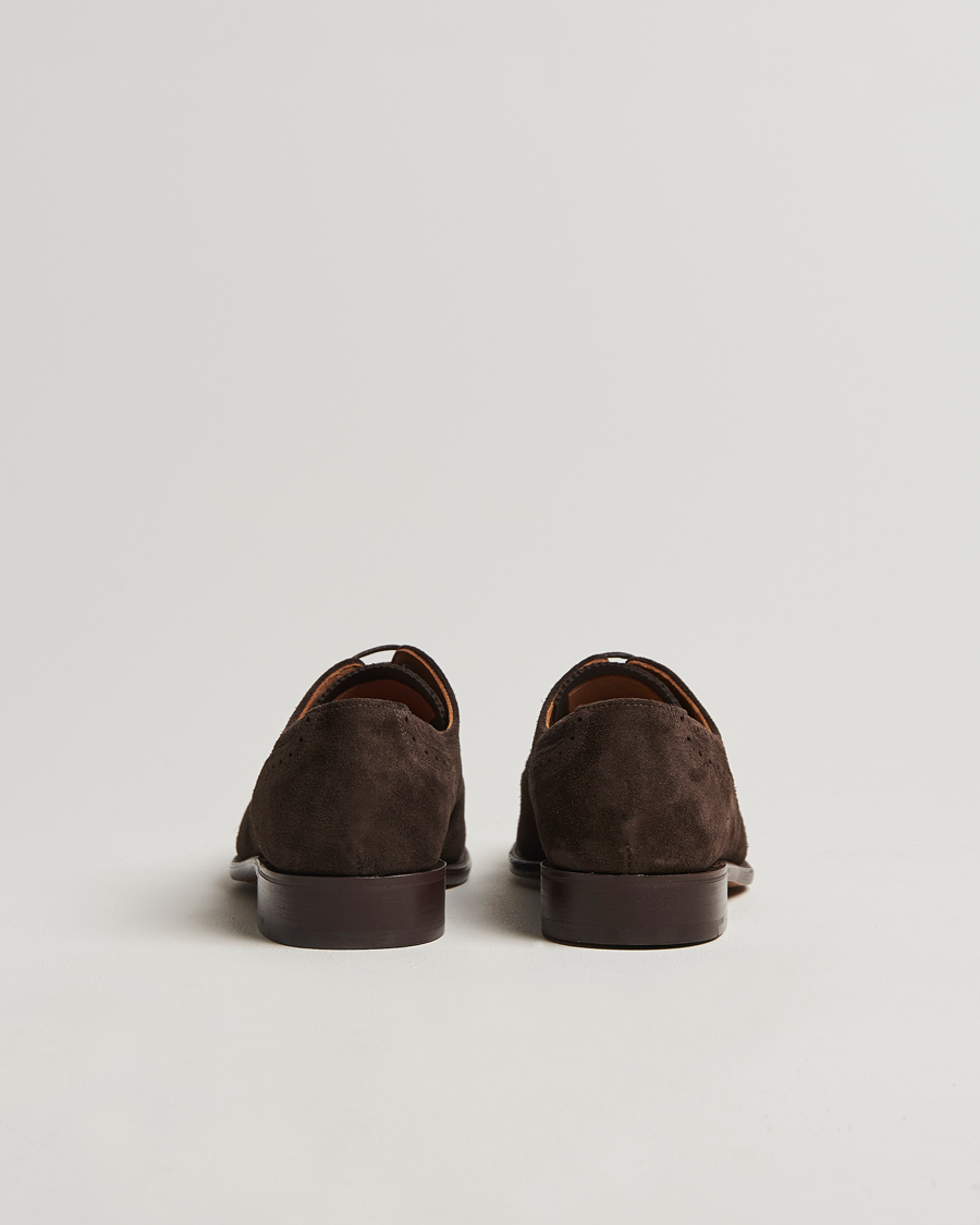 Herr | Sanders Moorgate Suede Semi Brogue Chocolate | Sanders | Moorgate Suede Semi Brogue Chocolate