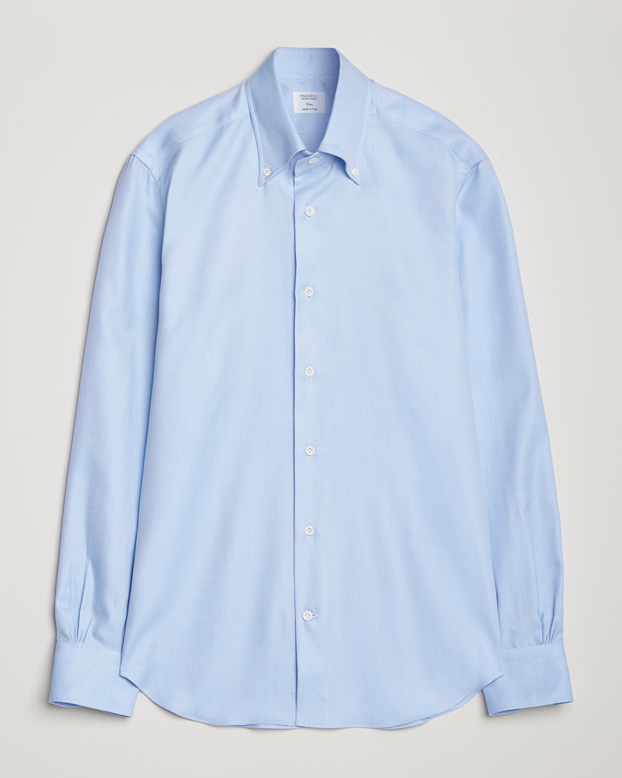 Herr | Skjortor | Mazzarelli | Soft Twill Button Down Shirt Light Blue