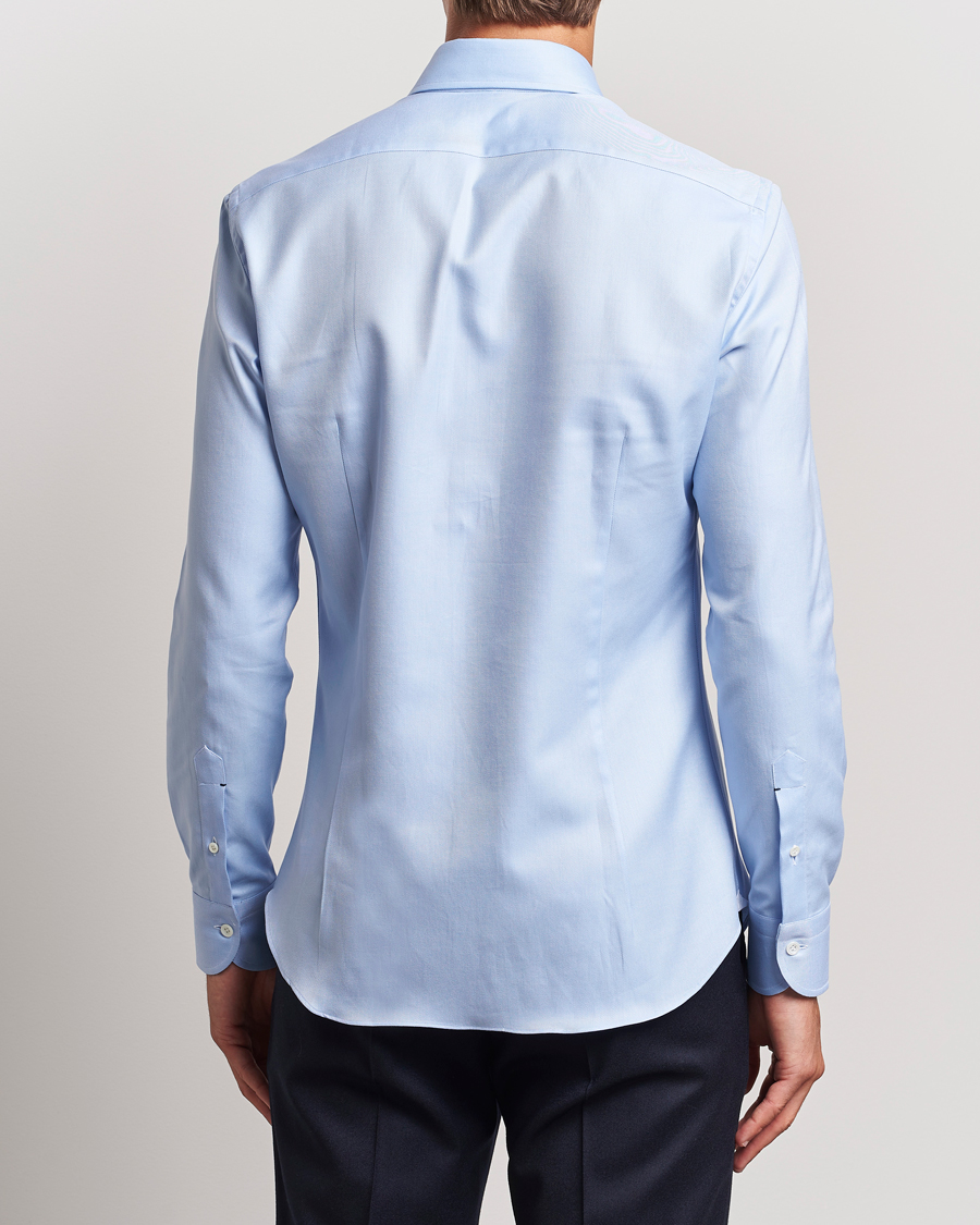 Herr | Skjortor | Mazzarelli | Soft Twill Button Down Shirt Light Blue