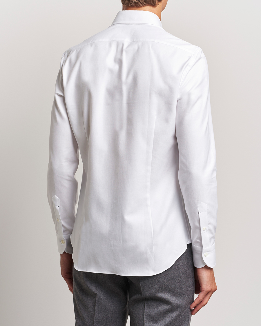 Herr | Skjortor | Mazzarelli | Soft Twill Button Down Shirt White