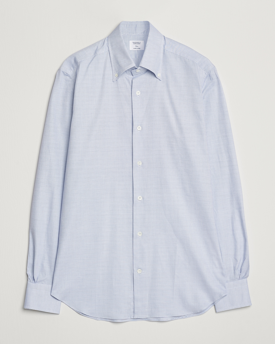 Herr | Skjortor | Mazzarelli | Soft Cotton Button Down Shirt Light Blue