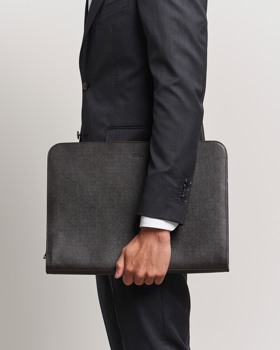 Herr | Senast inkommet | Oscar Jacobson | Laptop Leather Holder Forastero Brown