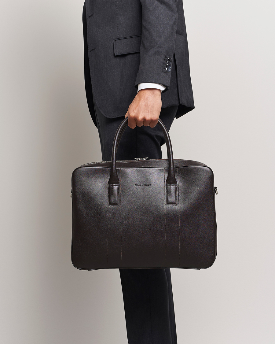 Herr | Senast inkommet | Oscar Jacobson | Leather Briefcase Forastero Brown